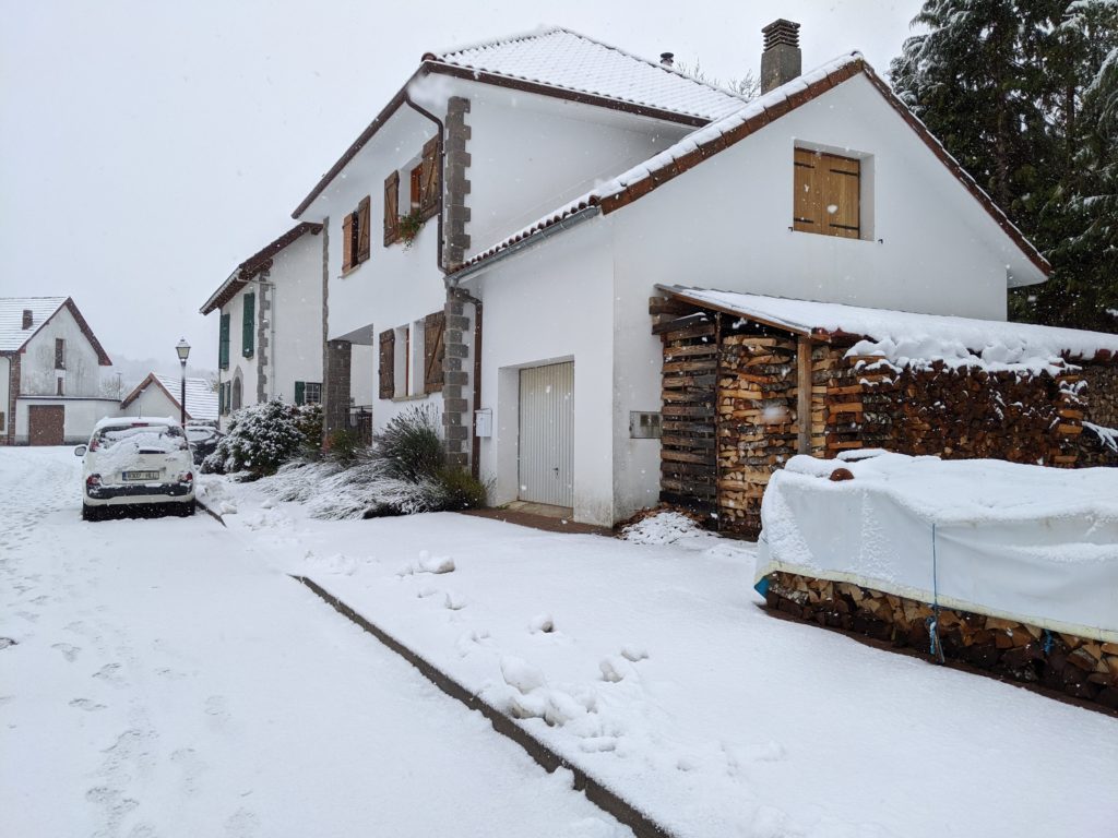 Snowy house
