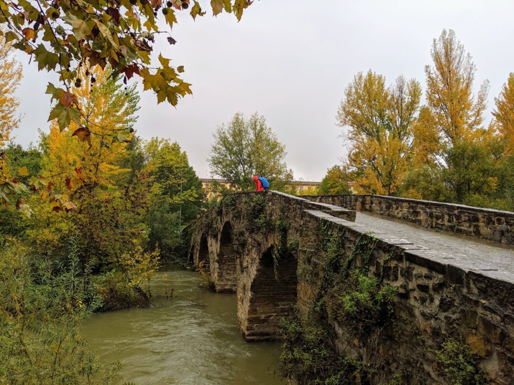 Person standing on a bridge