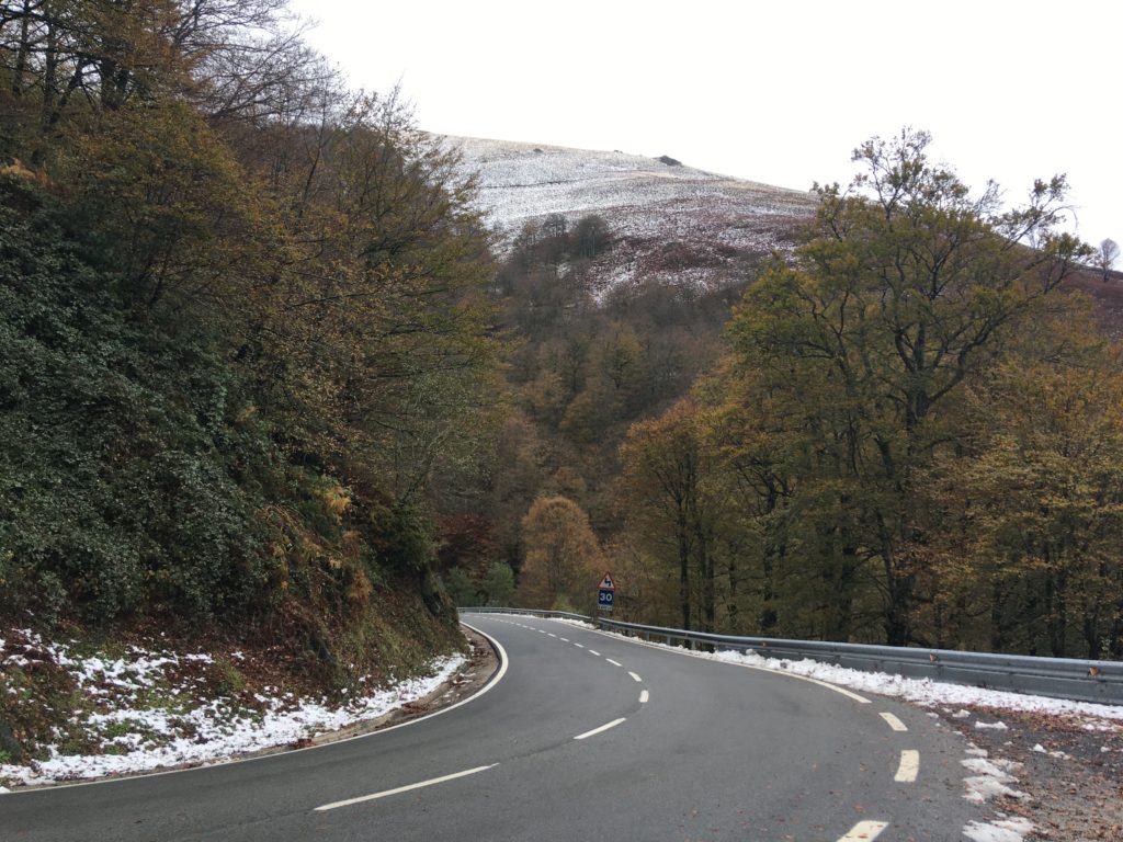 Landscape of snowy mountains