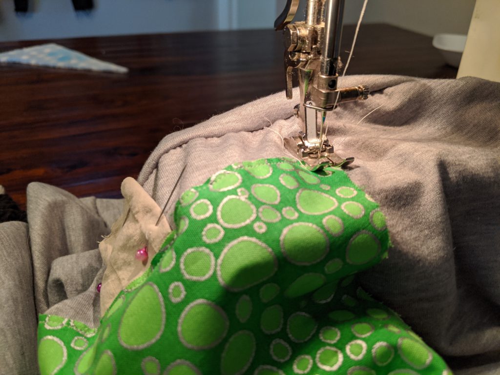 Sewing on Christmas tree