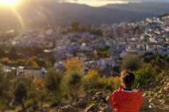 The view of Chefchaouen at sunset