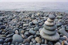 Rock tower on the beach